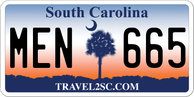 SC license plate MEN665