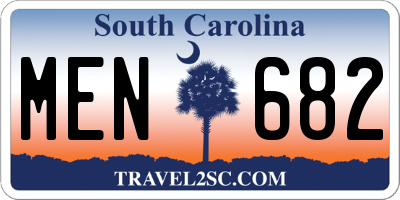 SC license plate MEN682