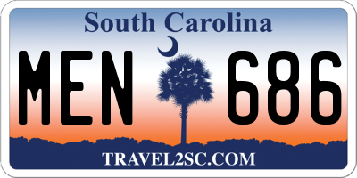SC license plate MEN686