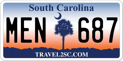 SC license plate MEN687