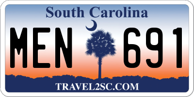 SC license plate MEN691