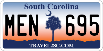 SC license plate MEN695
