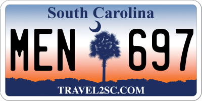 SC license plate MEN697