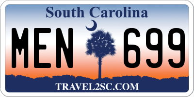 SC license plate MEN699