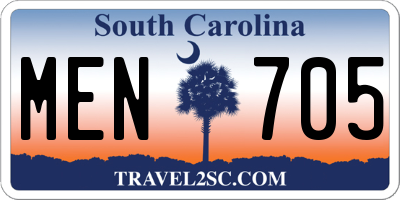SC license plate MEN705