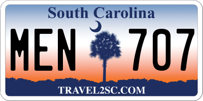 SC license plate MEN707