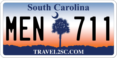 SC license plate MEN711