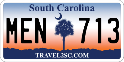 SC license plate MEN713