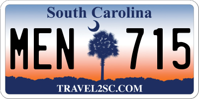 SC license plate MEN715