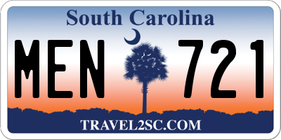 SC license plate MEN721