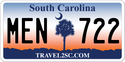 SC license plate MEN722