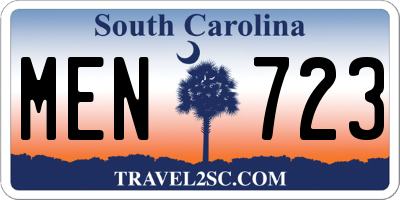 SC license plate MEN723
