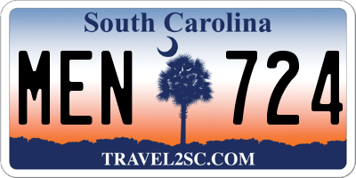 SC license plate MEN724
