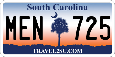 SC license plate MEN725