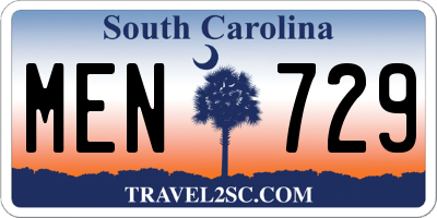 SC license plate MEN729