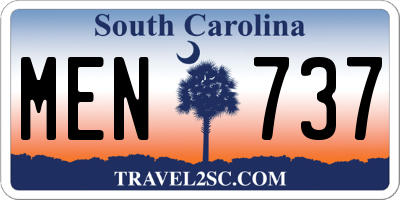 SC license plate MEN737