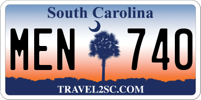SC license plate MEN740