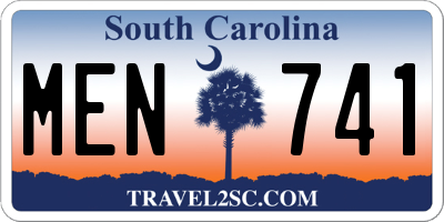 SC license plate MEN741