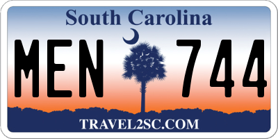 SC license plate MEN744