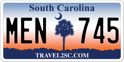 SC license plate MEN745