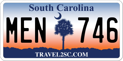 SC license plate MEN746