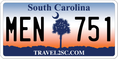 SC license plate MEN751