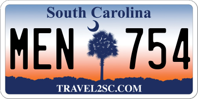 SC license plate MEN754