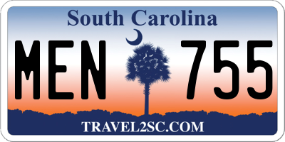 SC license plate MEN755