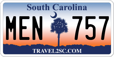 SC license plate MEN757