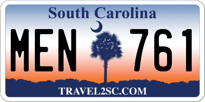 SC license plate MEN761