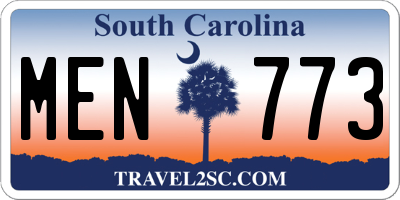 SC license plate MEN773