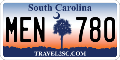 SC license plate MEN780