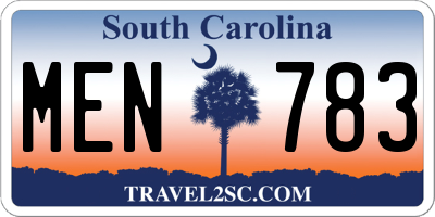SC license plate MEN783