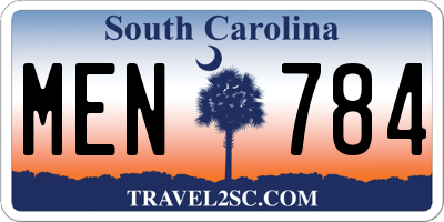 SC license plate MEN784