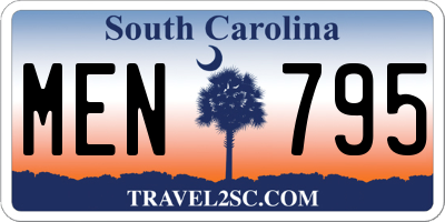 SC license plate MEN795