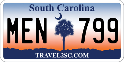 SC license plate MEN799