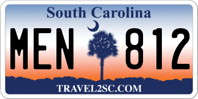 SC license plate MEN812