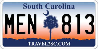SC license plate MEN813