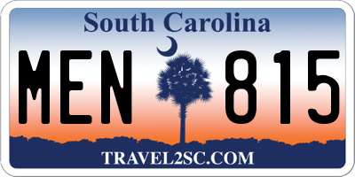 SC license plate MEN815