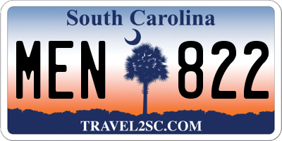 SC license plate MEN822