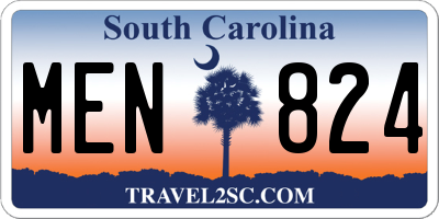 SC license plate MEN824