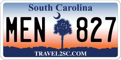 SC license plate MEN827