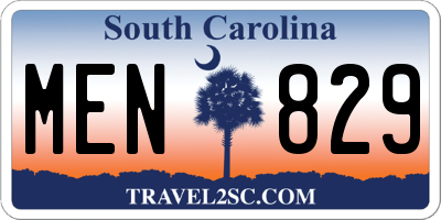 SC license plate MEN829
