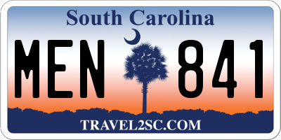 SC license plate MEN841