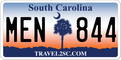 SC license plate MEN844