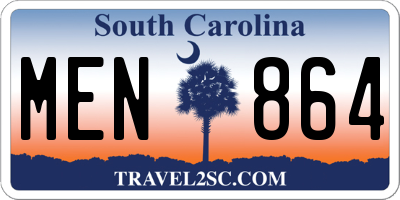 SC license plate MEN864