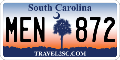 SC license plate MEN872