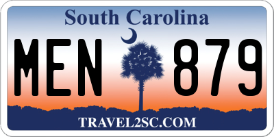 SC license plate MEN879