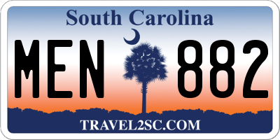 SC license plate MEN882