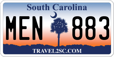 SC license plate MEN883